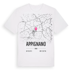 Appignano karta t-shirt – ekologisk bomull t-shirt från Pinshirt