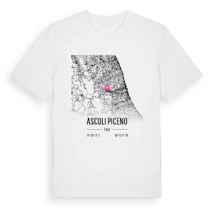 Ascoli Piceno karta t-shirt – ekologisk bomull t-shirt från Pinshirt