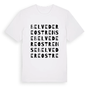 Belvedere Ostrense ordlek t-shirt – ekologisk bomull t-shirt från Pinshirt