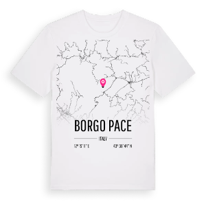 Borgo Pace karta t-shirt – ekologisk bomull t-shirt från Pinshirt