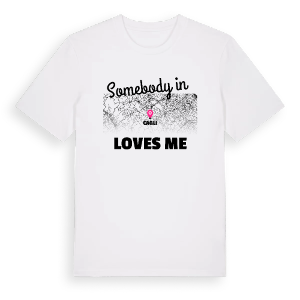 Någon i Cagli älskar mig t-shirt – ekologisk bomull t-shirt från Pinshirt