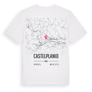 Castelplanio karta t-shirt – ekologisk bomull t-shirt från Pinshirt