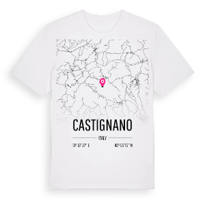 Castignano karta t-shirt – ekologisk bomull t-shirt från Pinshirt