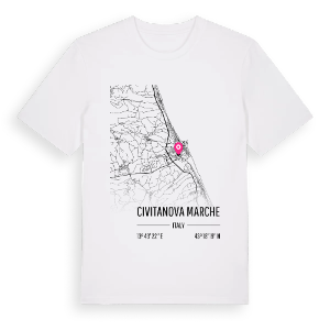 Civitanova Marche karta t-shirt – ekologisk bomull t-shirt från Pinshirt