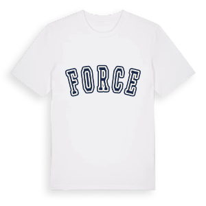 Force college t-shirt – ekologisk bomull t-shirt från Pinshirt