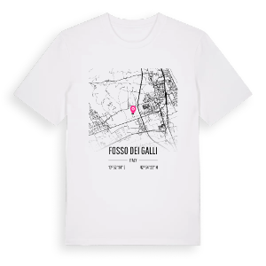 Fosso dei Galli karta t-shirt – ekologisk bomull t-shirt från Pinshirt