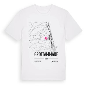 Grottammare karta t-shirt – ekologisk bomull t-shirt från Pinshirt