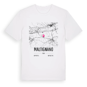 Maltignano karta t-shirt – ekologisk bomull t-shirt från Pinshirt