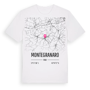 Montegranaro karta t-shirt – ekologisk bomull t-shirt från Pinshirt