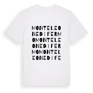 Monteleone di Fermo ordlek t-shirt – ekologisk bomull t-shirt från Pinshirt