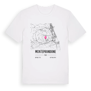 Monteprandone karta t-shirt – ekologisk bomull t-shirt från Pinshirt