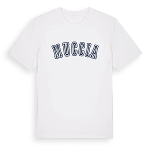 Muccia college t-shirt – ekologisk bomull t-shirt från Pinshirt