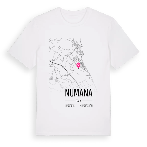 Numana karta t-shirt – ekologisk bomull t-shirt från Pinshirt