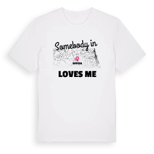 Någon i Offida älskar mig t-shirt – ekologisk bomull t-shirt från Pinshirt