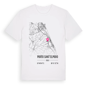Porto Sant'Elpidio karta t-shirt – ekologisk bomull t-shirt från Pinshirt