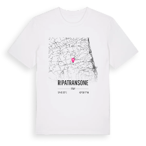 Ripatransone karta t-shirt – ekologisk bomull t-shirt från Pinshirt