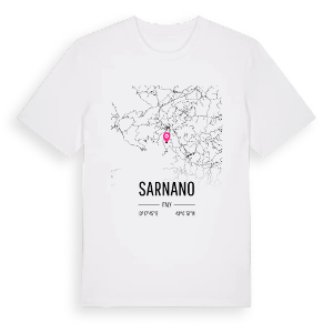 Sarnano karta t-shirt – ekologisk bomull t-shirt från Pinshirt