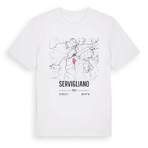 Servigliano karta t-shirt – ekologisk bomull t-shirt från Pinshirt
