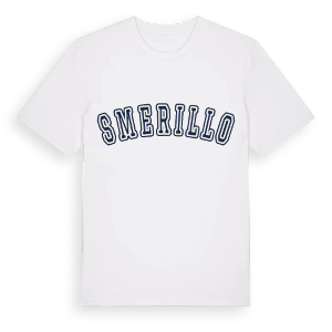 Smerillo college t-shirt – ekologisk bomull t-shirt från Pinshirt