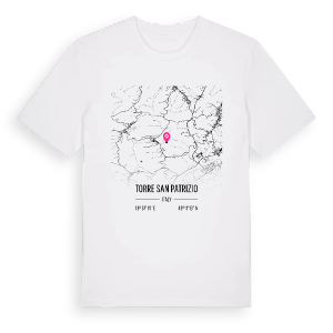 Torre San Patrizio karta t-shirt – ekologisk bomull t-shirt från Pinshirt