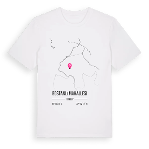 Bostanlı Mahallesi karta t-shirt – ekologisk bomull t-shirt från Pinshirt
