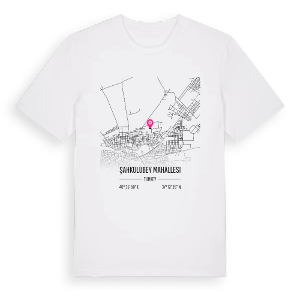 Şahkulubey Mahallesi karta t-shirt – ekologisk bomull t-shirt från Pinshirt