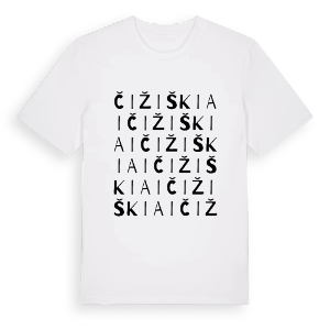 Čižiškiai ordlek t-shirt – ekologisk bomull t-shirt från Pinshirt