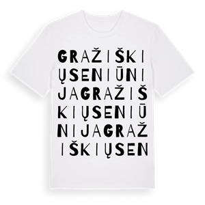 Gražiškių seniūnija ordlek t-shirt – ekologisk bomull t-shirt från Pinshirt