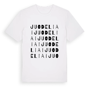 Juodeliai ordlek t-shirt – ekologisk bomull t-shirt från Pinshirt