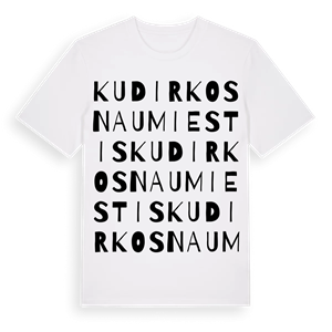Kudirkos Naumiestis ordlek t-shirt – ekologisk bomull t-shirt från Pinshirt
