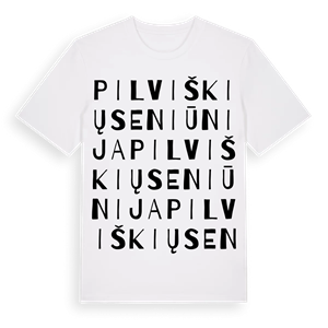 Pilviškių seniūnija ordlek t-shirt – ekologisk bomull t-shirt från Pinshirt
