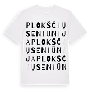 Plokščių seniūnija ordlek t-shirt – ekologisk bomull t-shirt från Pinshirt