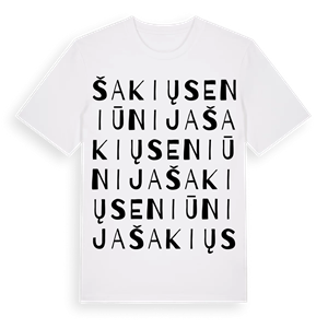Šakių seniūnija ordlek t-shirt – ekologisk bomull t-shirt från Pinshirt