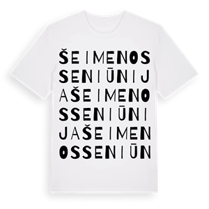 Šeimenos seniūnija ordlek t-shirt – ekologisk bomull t-shirt från Pinshirt