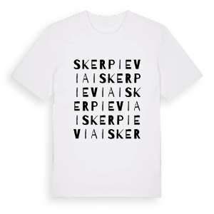 Skerpieviai ordlek t-shirt – ekologisk bomull t-shirt från Pinshirt