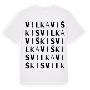Vilkaviškis ordlek t-shirt – ekologisk bomull t-shirt från Pinshirt