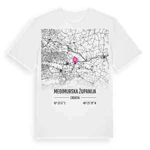 Međimurska županija karta t-shirt – ekologisk bomull t-shirt från Pinshirt