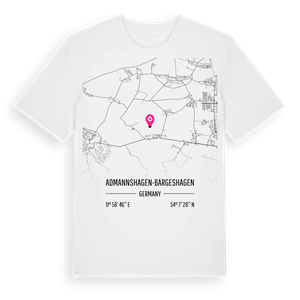 Admannshagen-Bargeshagen karta t-shirt – ekologisk bomull t-shirt från Pinshirt