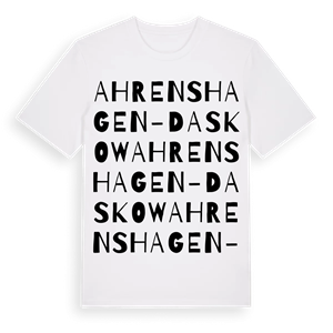 Ahrenshagen-Daskow ordlek t-shirt – ekologisk bomull t-shirt från Pinshirt