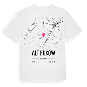 Alt Bukow karta t-shirt – ekologisk bomull t-shirt från Pinshirt