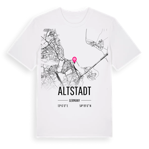 Altstadt karta t-shirt – ekologisk bomull t-shirt från Pinshirt