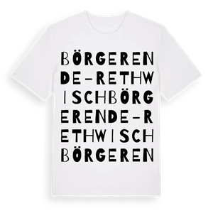 Börgerende-Rethwisch ordlek t-shirt – ekologisk bomull t-shirt från Pinshirt