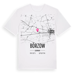 Börzow karta t-shirt – ekologisk bomull t-shirt från Pinshirt