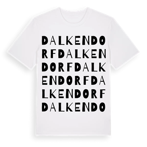 Dalkendorf ordlek t-shirt – ekologisk bomull t-shirt från Pinshirt
