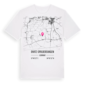 Divitz-Spoldershagen karta t-shirt – ekologisk bomull t-shirt från Pinshirt