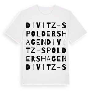Divitz-Spoldershagen ordlek t-shirt – ekologisk bomull t-shirt från Pinshirt