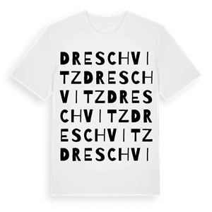 Dreschvitz ordlek t-shirt – ekologisk bomull t-shirt från Pinshirt