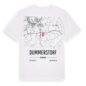 Dummerstorf karta t-shirt – ekologisk bomull t-shirt från Pinshirt