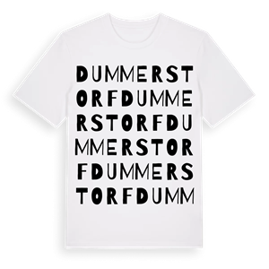 Dummerstorf ordlek t-shirt – ekologisk bomull t-shirt från Pinshirt