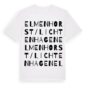 Elmenhorst/Lichtenhagen ordlek t-shirt – ekologisk bomull t-shirt från Pinshirt